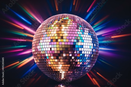 Captivating Shiny disco ball. Music party. Generate Ai