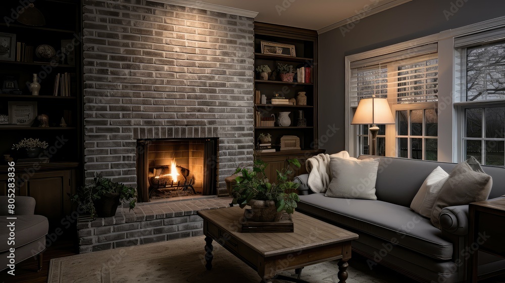 fireplace gray brick fireplace gray brick