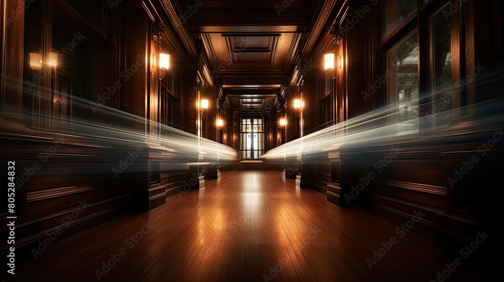 elegant blurred wood interior