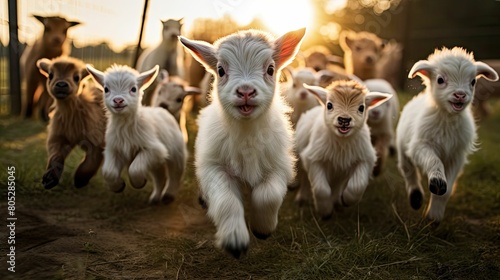 grassy goat sheep farm photo