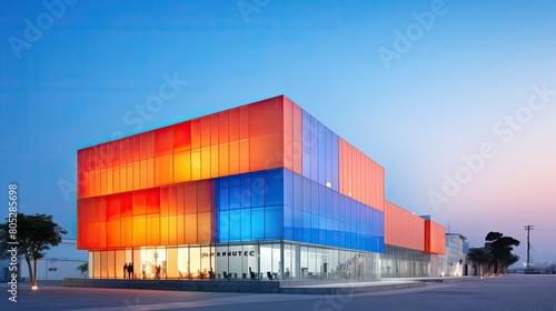 modern blue orange gradient photo
