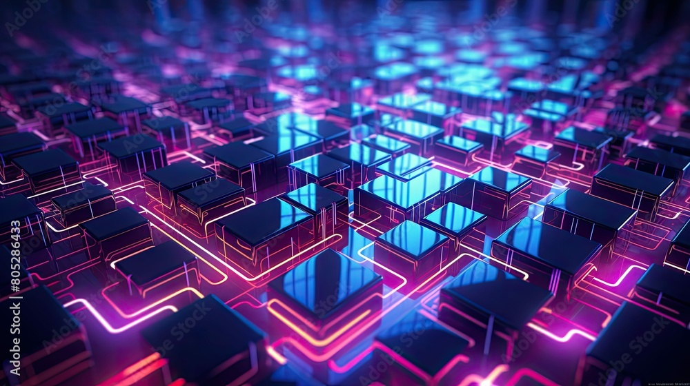 Obraz premium neon light technology background