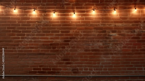 photograph brick wall with lights