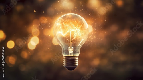 soft abstract light bulb with a glow photo