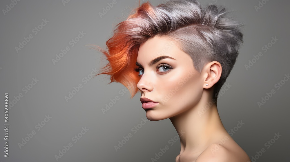 woman female headshot grey background woman female headshot grey background