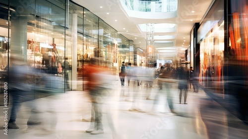 shopping blurred urban interior
