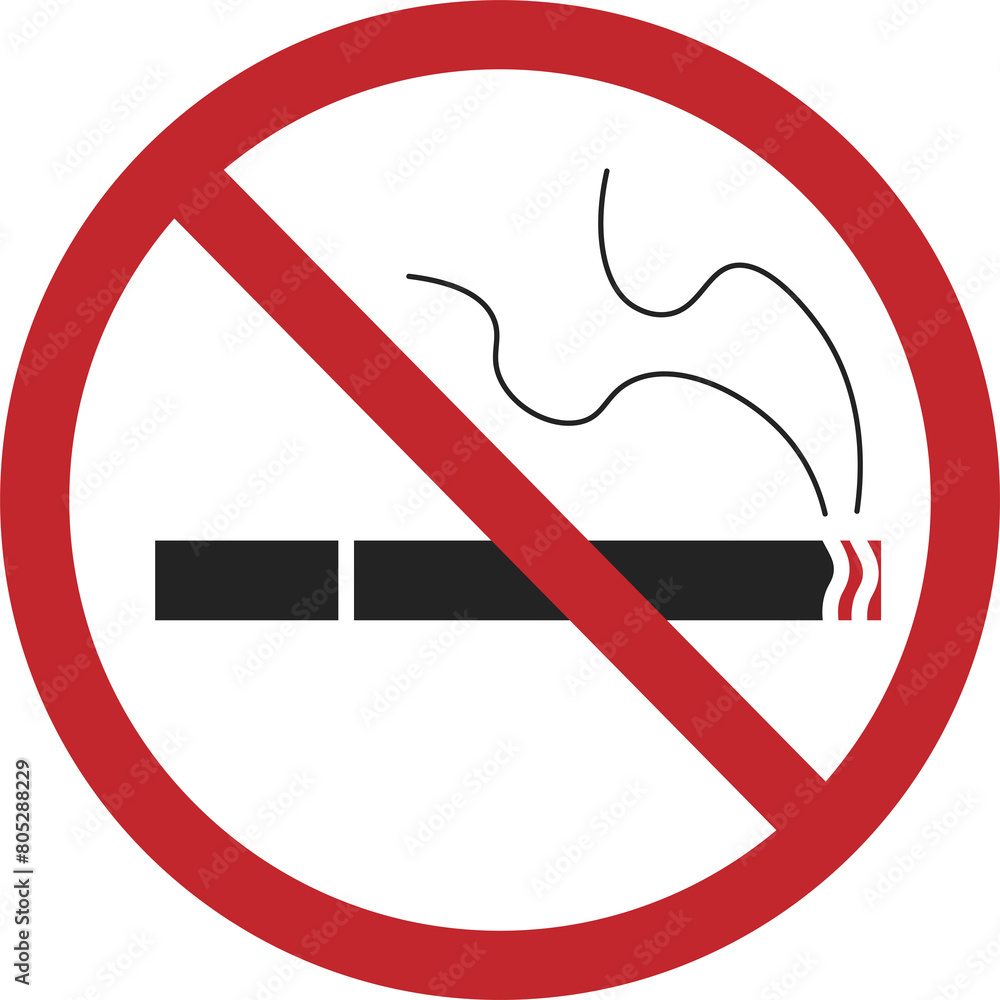 Isolated prohibition sign of do not smoking, fire hazard, for public area safety sign Isolated prohibition sign of do not smoking, fire hazard, for public area safety sign