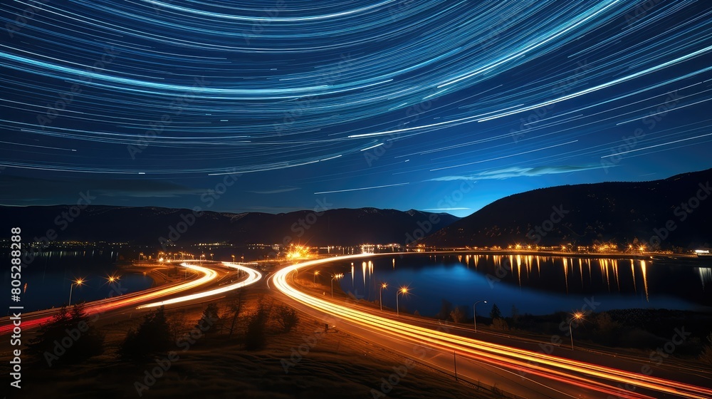 Obraz premium patterns jet light trails