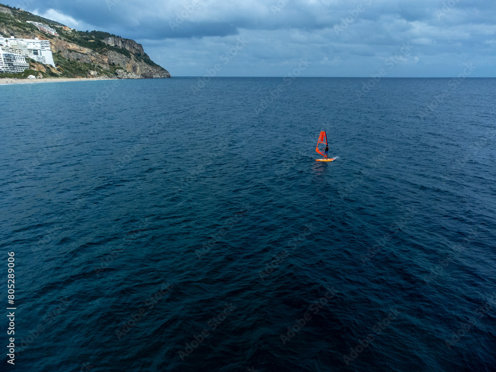 Windsurfing in the Atlantic Ocean