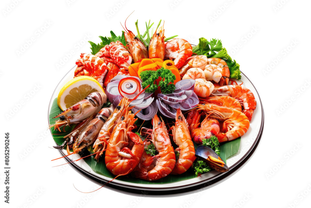 Seafood delight isolated on transparent background Seafood delight isolated on transparent background