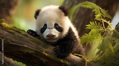 climb panda bamboo