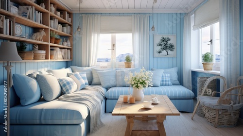 cozy blue home interior