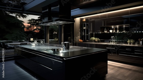 moody dark modern kitchen