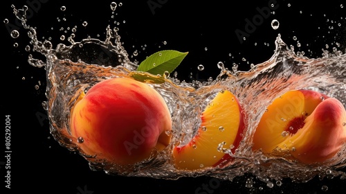 water slice peach fruit