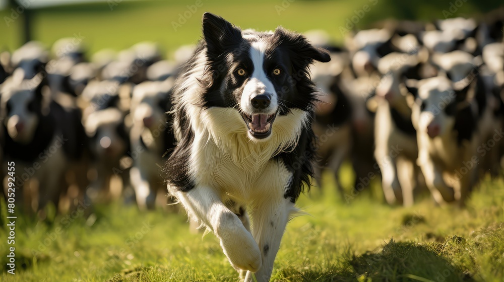 dog field sheep farm