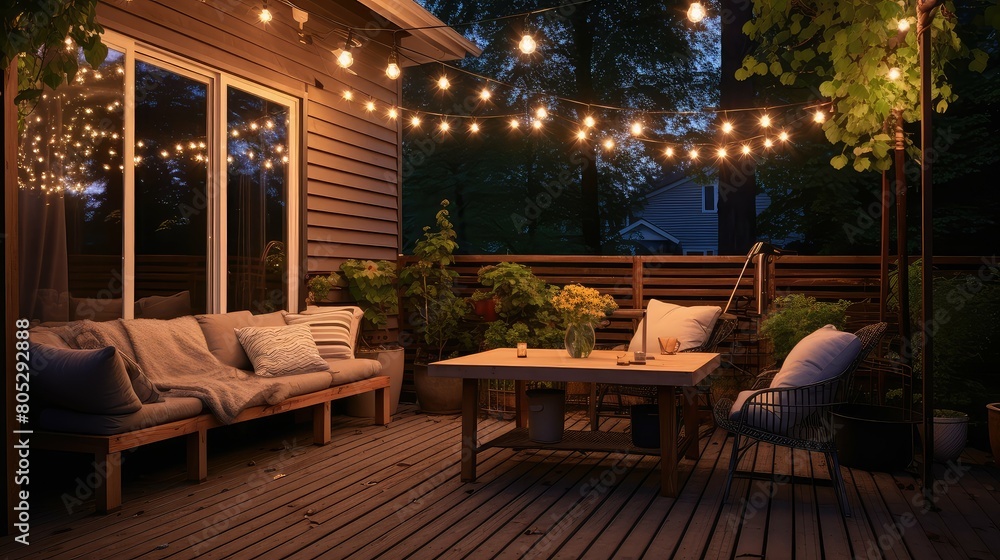 Fototapeta premium ambiance bulb string lights