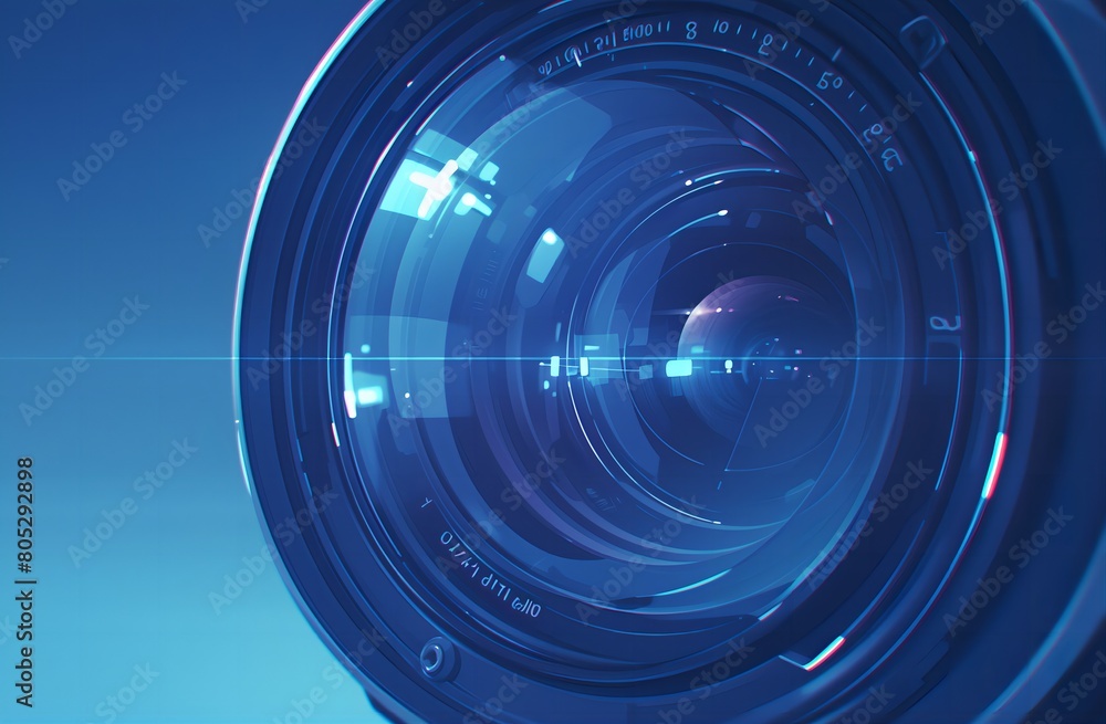Closeup of Modern Camera Lens with Sleek Design, Emphasizing Quality in a Professional Studio Environment Closeup of Modern Camera Lens with Sleek Design, Emphasizing Quality in a Professional Studio Environment