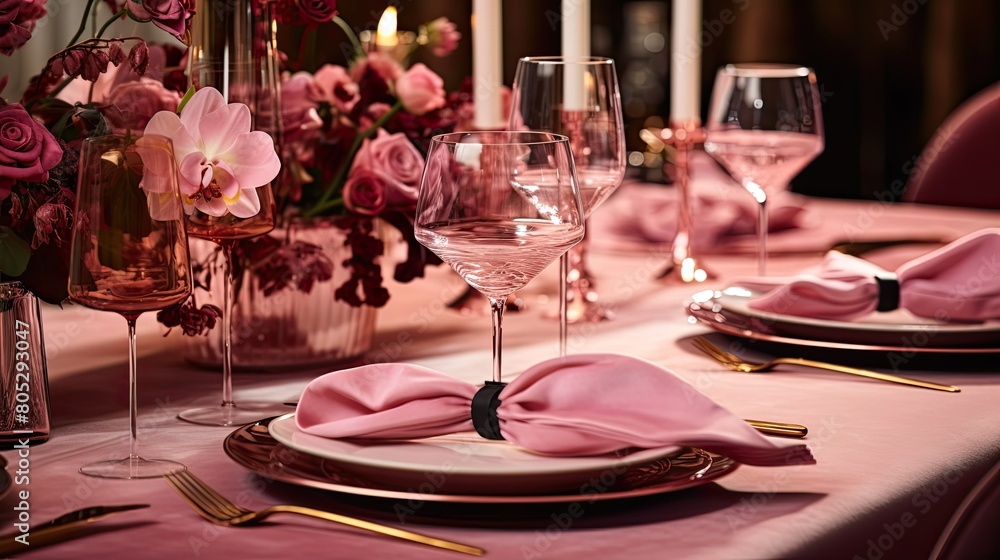 tablecloth pink velvet