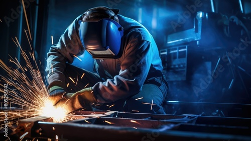 construction tradesman blue collar worker photo