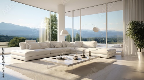 spacious light living room