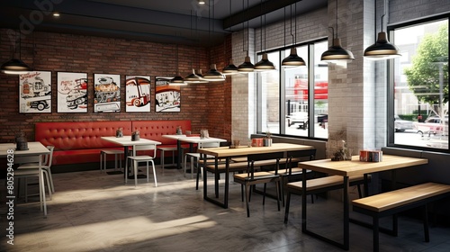 kitchen fast food restaurant interior photo