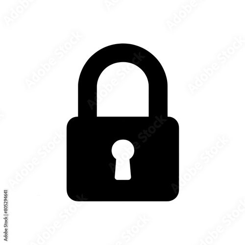 silueta negra de un candado sobre un fondo blanco