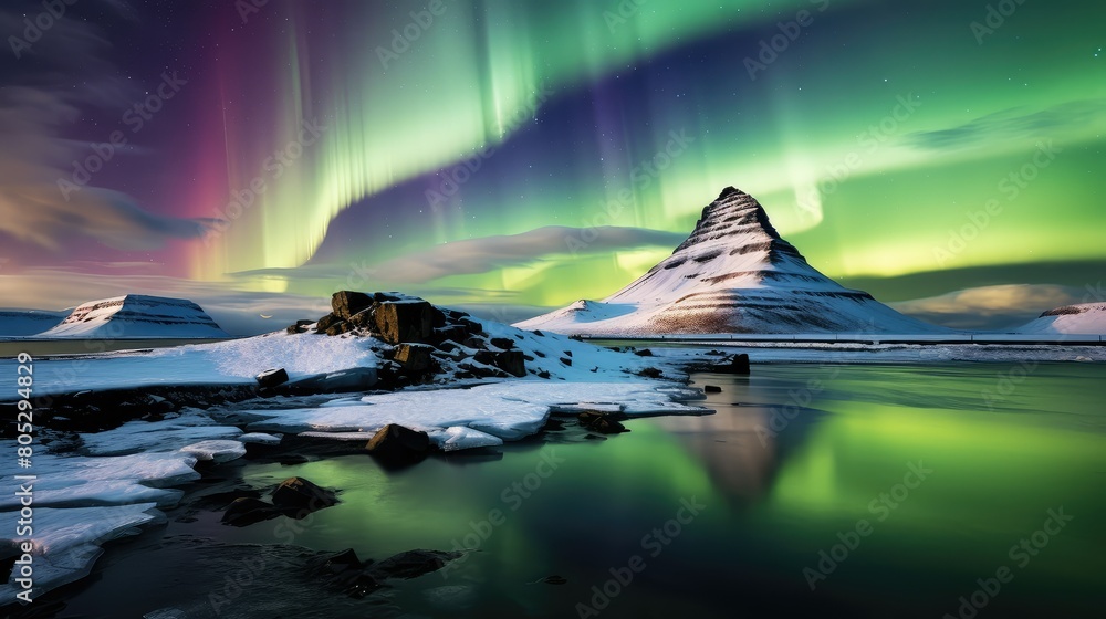 nature northern lights iceland