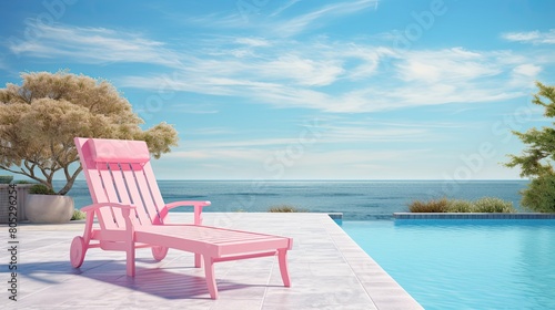 deck pink beach chair