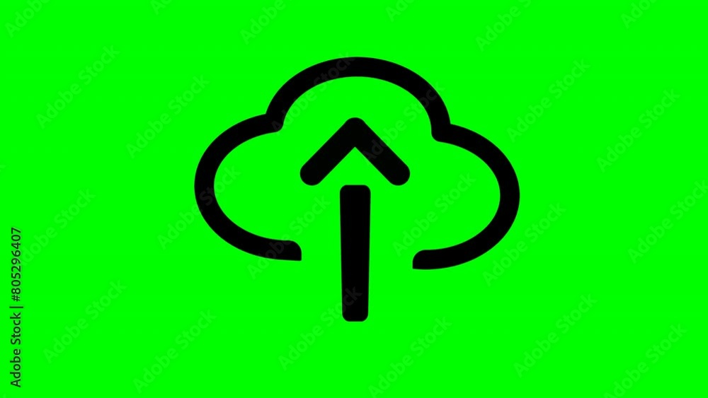 Cloud upload icon with arrow Green screen animation. Symbolizing Cloud Computing, Data Transfer, Online Storage, and Digital Connectivity for Modern Technology Solutions. Cloud upload icon with arrow Green screen animation. Symbolizing Cloud Computing, Data Transfer, Online Storage, and Digital Connectivity for Modern Technology Solutions.