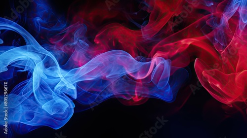 billows blue red smoke