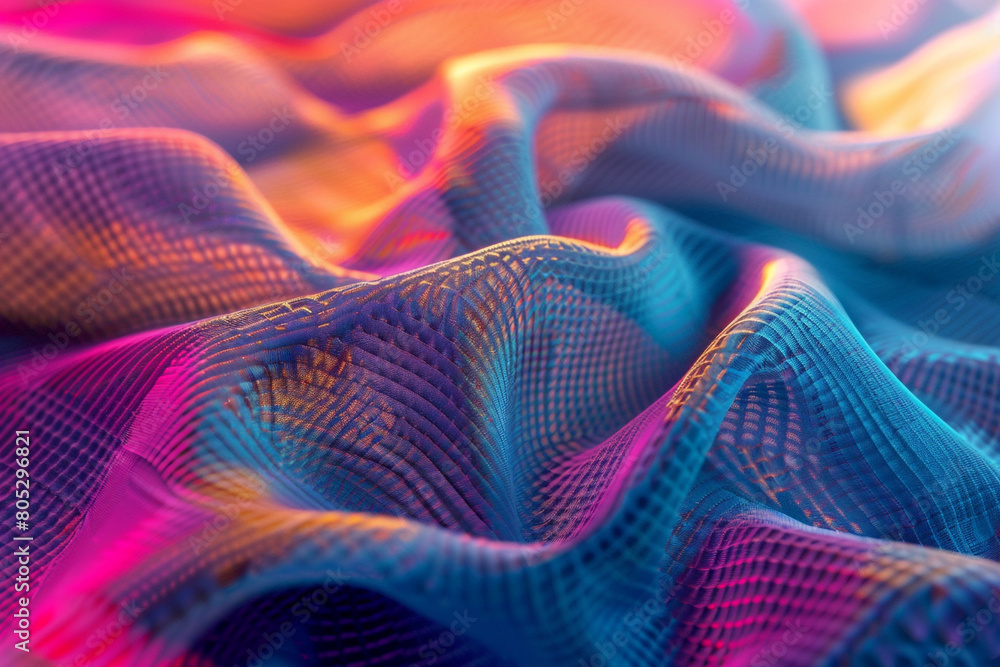 Vibrant contrast futuristic fabric textures Vibrant contrast futuristic fabric textures
