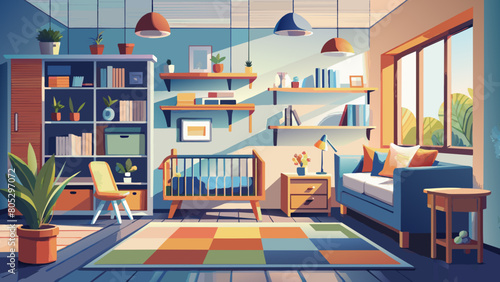  stylish interior of children s room with baby crib