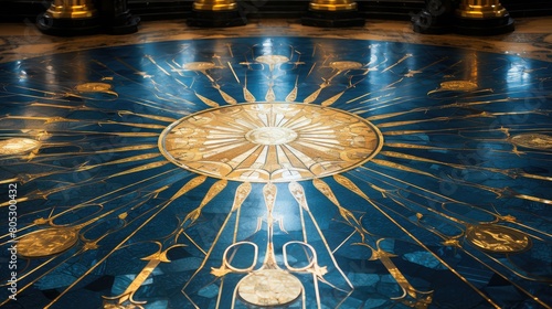 floor blue and gold design photo