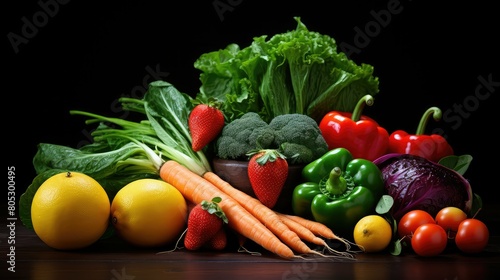vegetables healthy food dark background