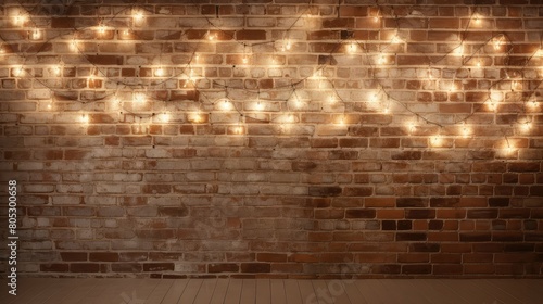 cascading white brick wall with lights
