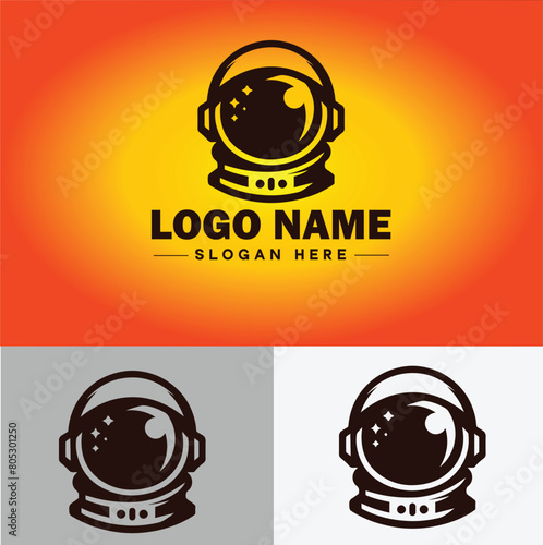 Astronaut helmet icon Space helmet Extravehicular Pressure suit helmet flat logo sign symbol editable vector