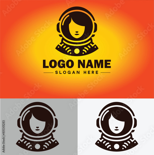 Astronaut helmet icon Space helmet Extravehicular Pressure suit helmet flat logo sign symbol editable vector