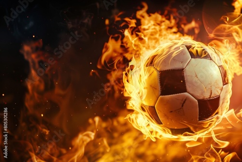 Dangerous Flames Engulf Soccer Ball in Intense Passion