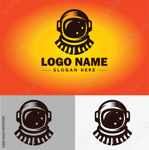 Astronaut helmet icon Space helmet Extravehicular Pressure suit helmet flat logo sign symbol editable vector