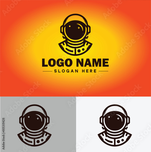 Astronaut helmet icon Space helmet Extravehicular Pressure suit helmet flat logo sign symbol editable vector