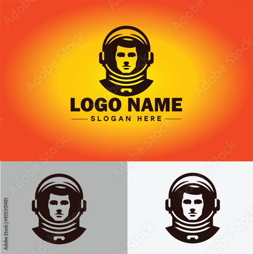 Astronaut helmet icon Space helmet Extravehicular Pressure suit helmet flat logo sign symbol editable vector