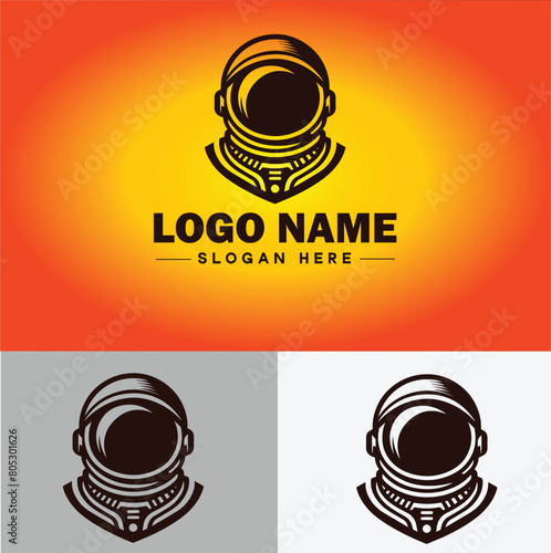 Astronaut helmet icon Space helmet Extravehicular Pressure suit helmet flat logo sign symbol editable vector