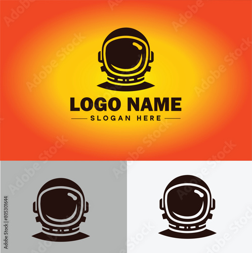 Astronaut helmet icon Space helmet Extravehicular Pressure suit helmet flat logo sign symbol editable vector