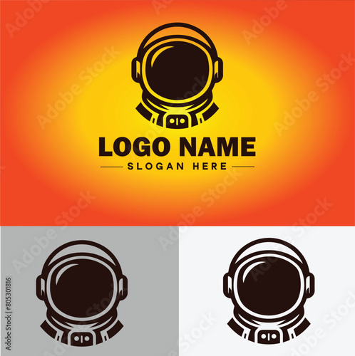 Astronaut helmet icon Space helmet Extravehicular Pressure suit helmet flat logo sign symbol editable vector