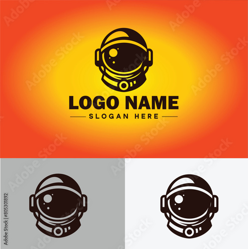 Astronaut helmet icon Space helmet Extravehicular Pressure suit helmet flat logo sign symbol editable vector