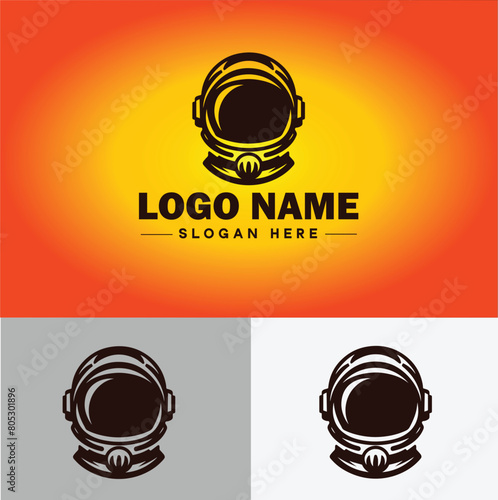 Astronaut helmet icon Space helmet Extravehicular Pressure suit helmet flat logo sign symbol editable vector