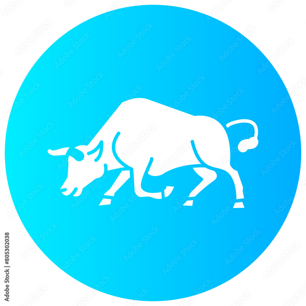 Fototapeta premium bull round glyph vector icon