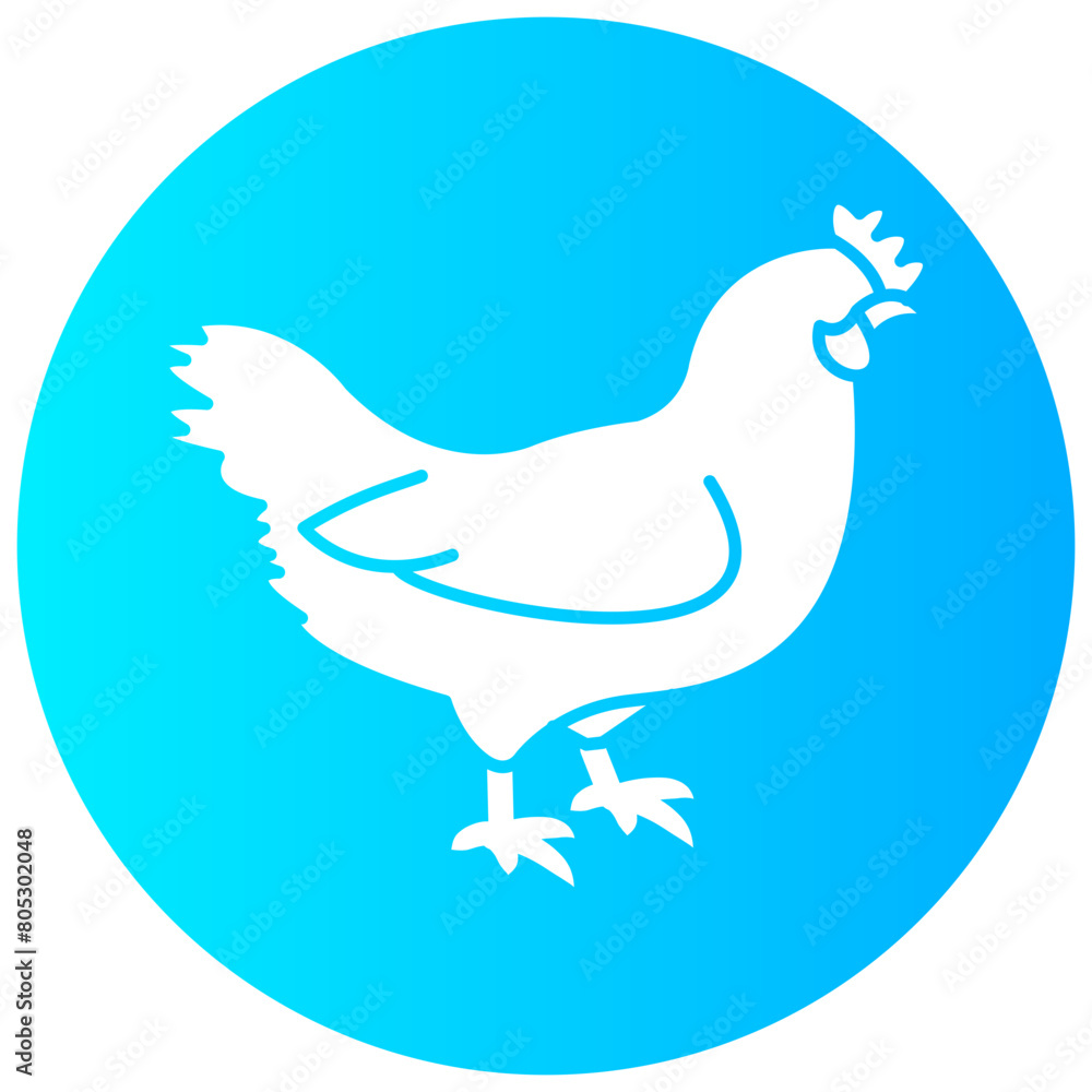 Fototapeta premium chicken round glyph vector icon