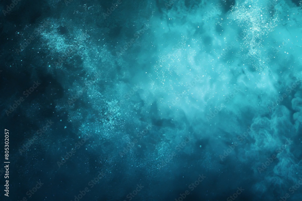 Obraz premium Powder cyan grainy color gradient background glowing noise texture cover header poster design