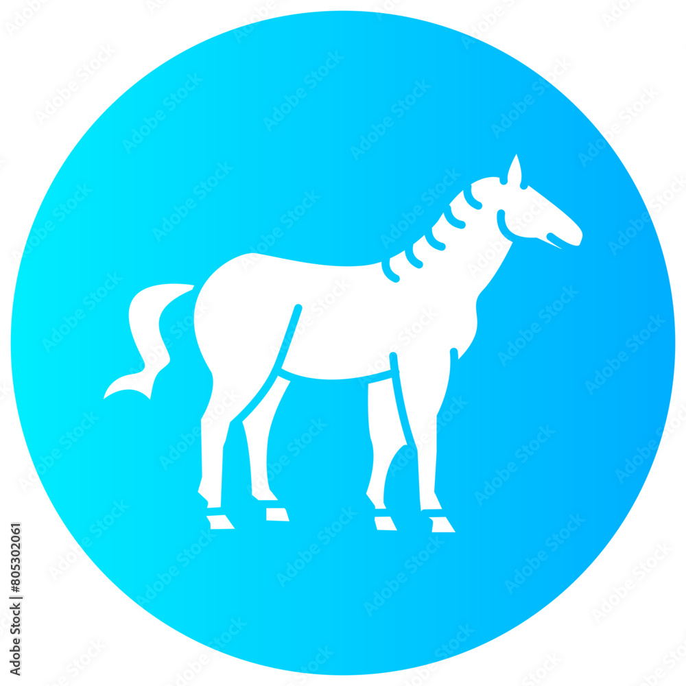 Obraz premium horse round glyph vector icon